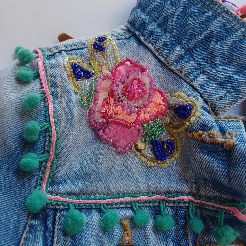 SOLD! - Antica Sartoria by Giacomo Cinque of Positano Italy, Jean Jacket, Size 6 - Picture 5 of 12